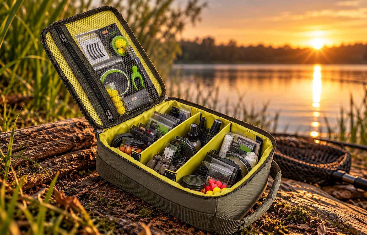 BoxForFishing Tackle Pack – otvorené rybárske puzdro na zips s výbavou